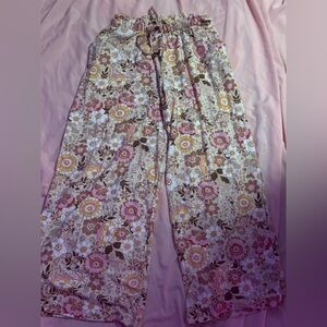 Floral Women's Pants in Pink and Brown